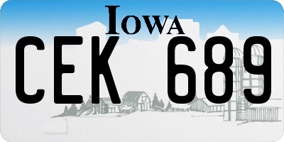 IA license plate CEK689