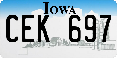 IA license plate CEK697