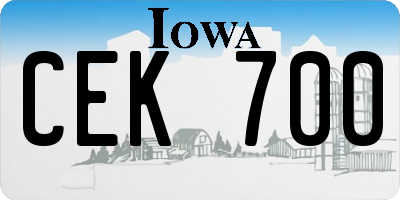 IA license plate CEK700