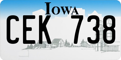 IA license plate CEK738
