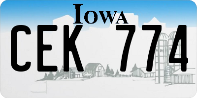IA license plate CEK774