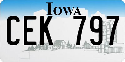 IA license plate CEK797