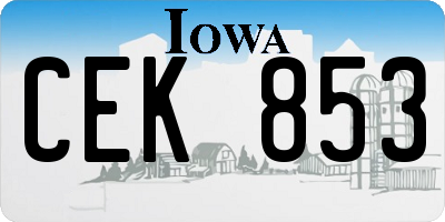 IA license plate CEK853