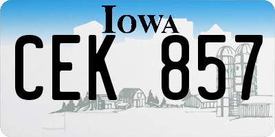 IA license plate CEK857