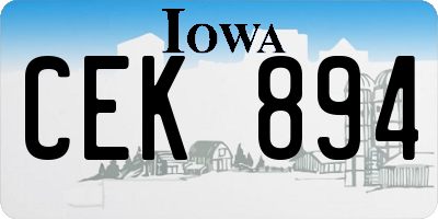 IA license plate CEK894