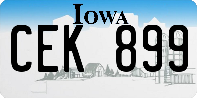 IA license plate CEK899