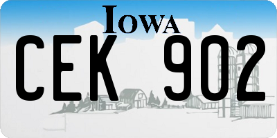 IA license plate CEK902