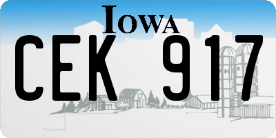 IA license plate CEK917