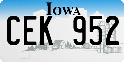 IA license plate CEK952