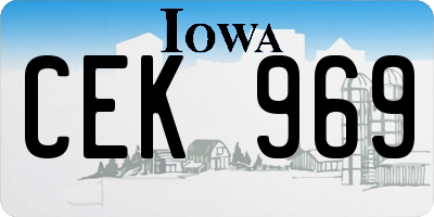 IA license plate CEK969