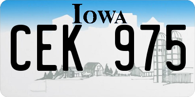 IA license plate CEK975