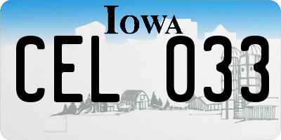 IA license plate CEL033