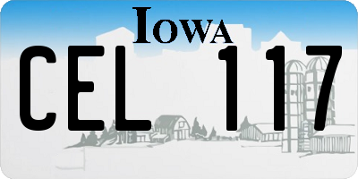 IA license plate CEL117