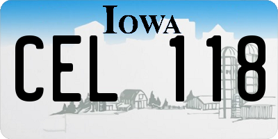 IA license plate CEL118