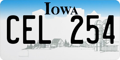 IA license plate CEL254