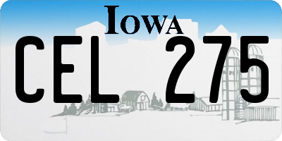 IA license plate CEL275