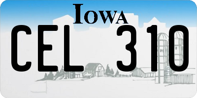 IA license plate CEL310