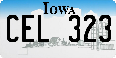 IA license plate CEL323