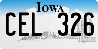 IA license plate CEL326