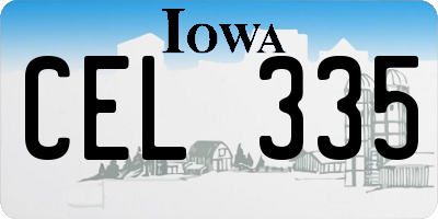 IA license plate CEL335
