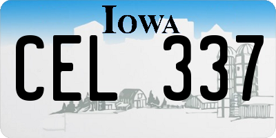 IA license plate CEL337