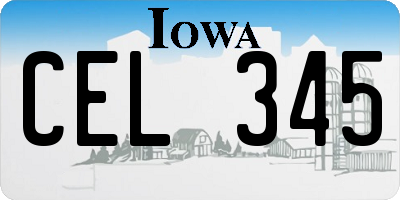 IA license plate CEL345
