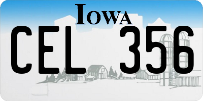 IA license plate CEL356