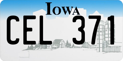 IA license plate CEL371