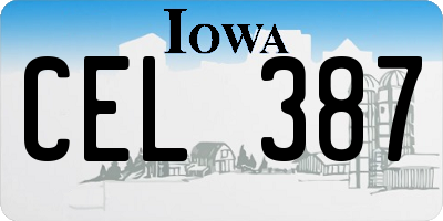 IA license plate CEL387
