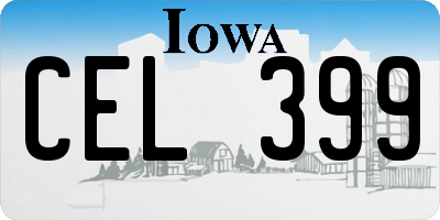 IA license plate CEL399