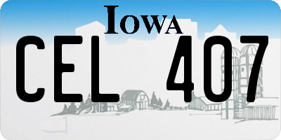 IA license plate CEL407