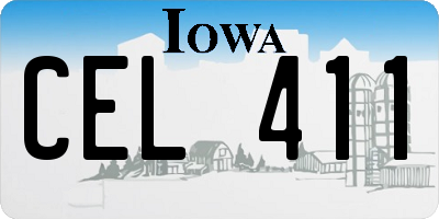IA license plate CEL411