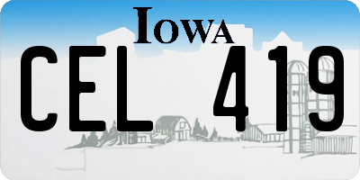 IA license plate CEL419