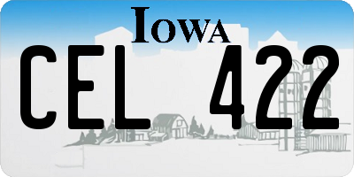 IA license plate CEL422