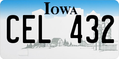 IA license plate CEL432