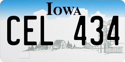 IA license plate CEL434