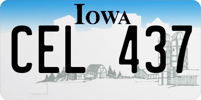 IA license plate CEL437