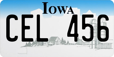 IA license plate CEL456