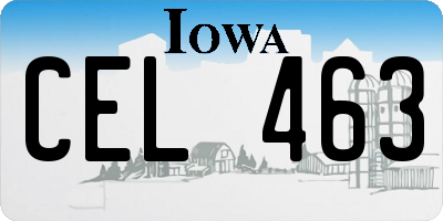 IA license plate CEL463