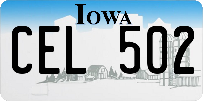 IA license plate CEL502