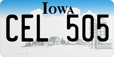 IA license plate CEL505