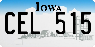 IA license plate CEL515