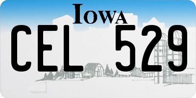 IA license plate CEL529