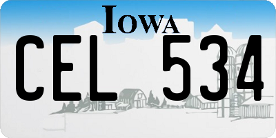 IA license plate CEL534
