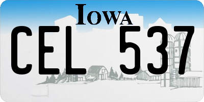 IA license plate CEL537