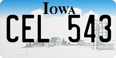 IA license plate CEL543