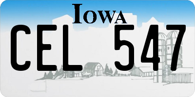 IA license plate CEL547