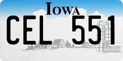 IA license plate CEL551