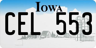 IA license plate CEL553