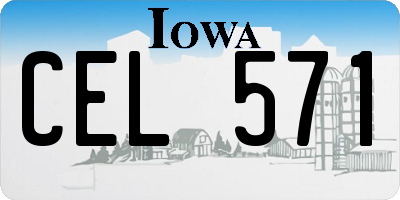 IA license plate CEL571